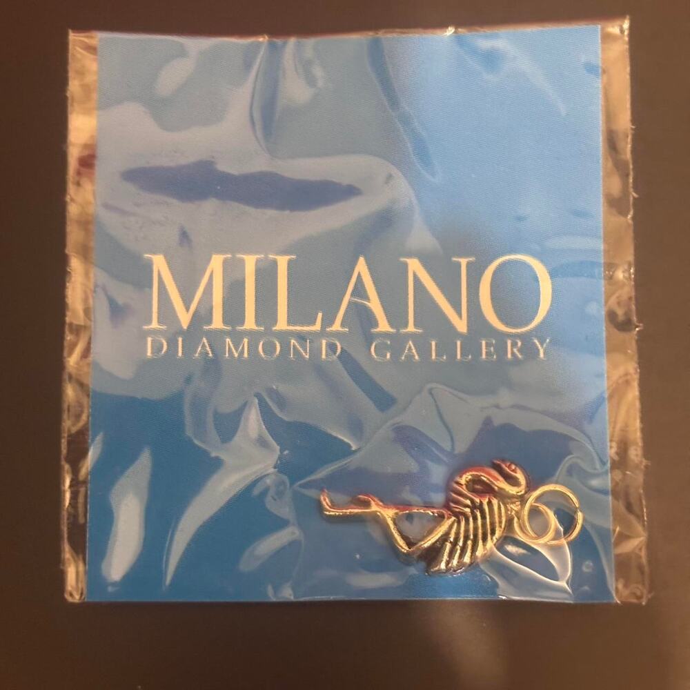 Silver and black flamingo charm